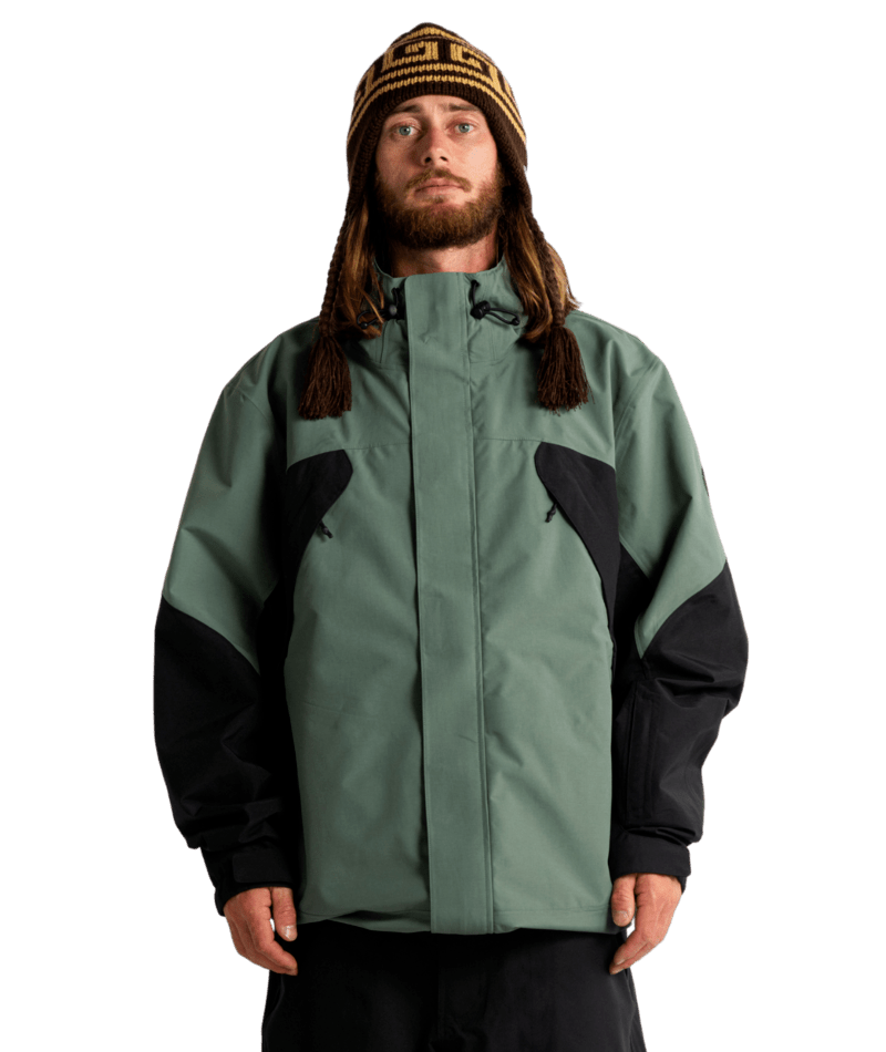 Autumn Camber 3L Snow Jacket for men and women, waterproof winter jacket with insulated design, in black and gray.
