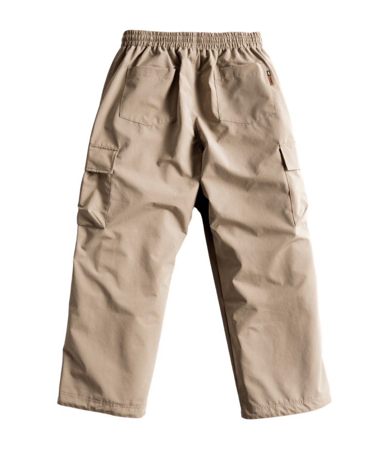 Autumn Cargo Snow Pants for men and women, stylish winter outerwear with multiple pockets, in black fabric with side zippers.