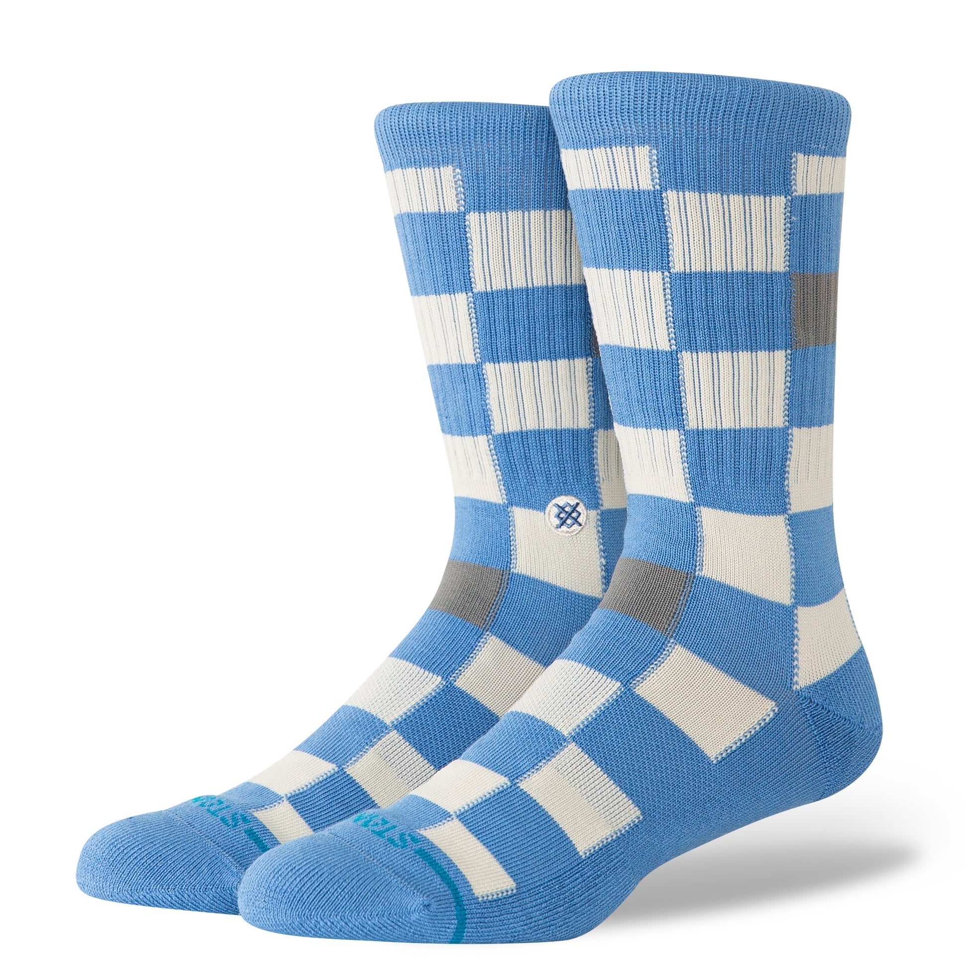 Men's Stance Chef Check Crew sock featuring a red and black check pattern and comfortable crew length.