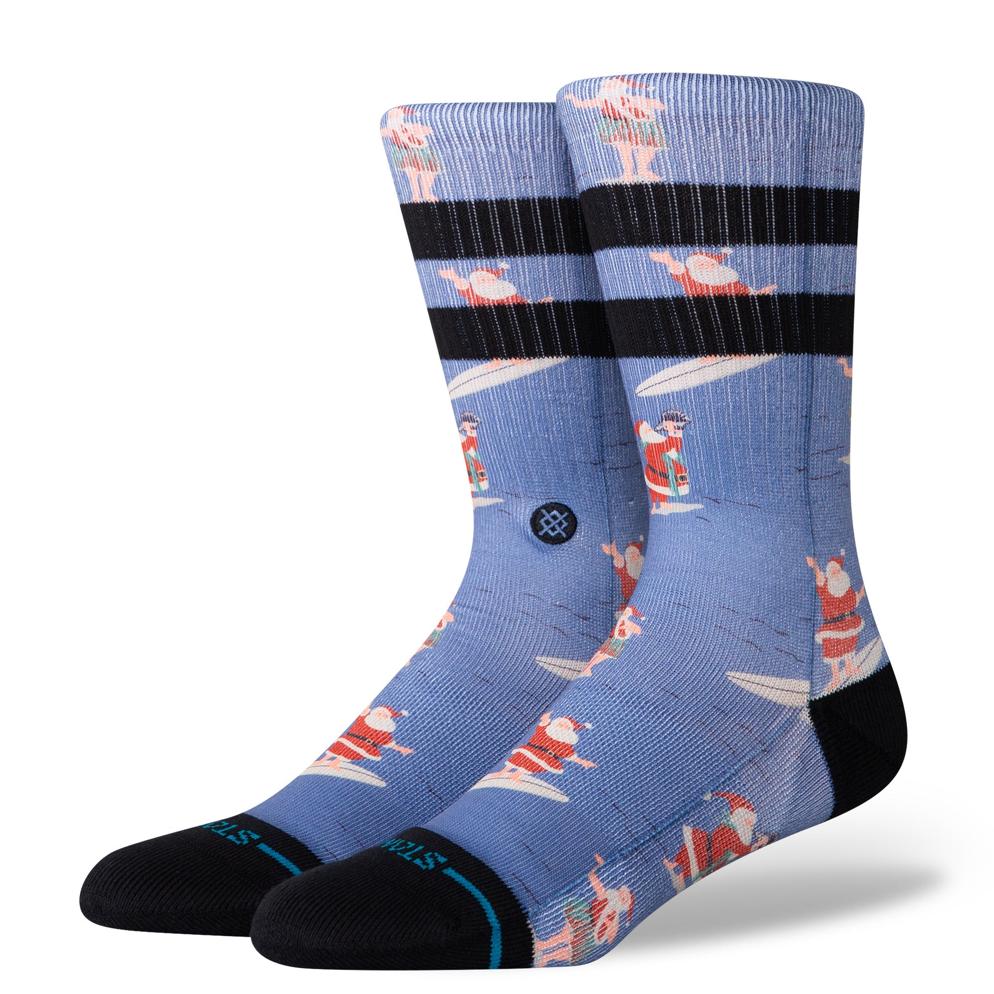 Stance Surfing Santa Crew Socks in Blue - M I L O S P O R T
