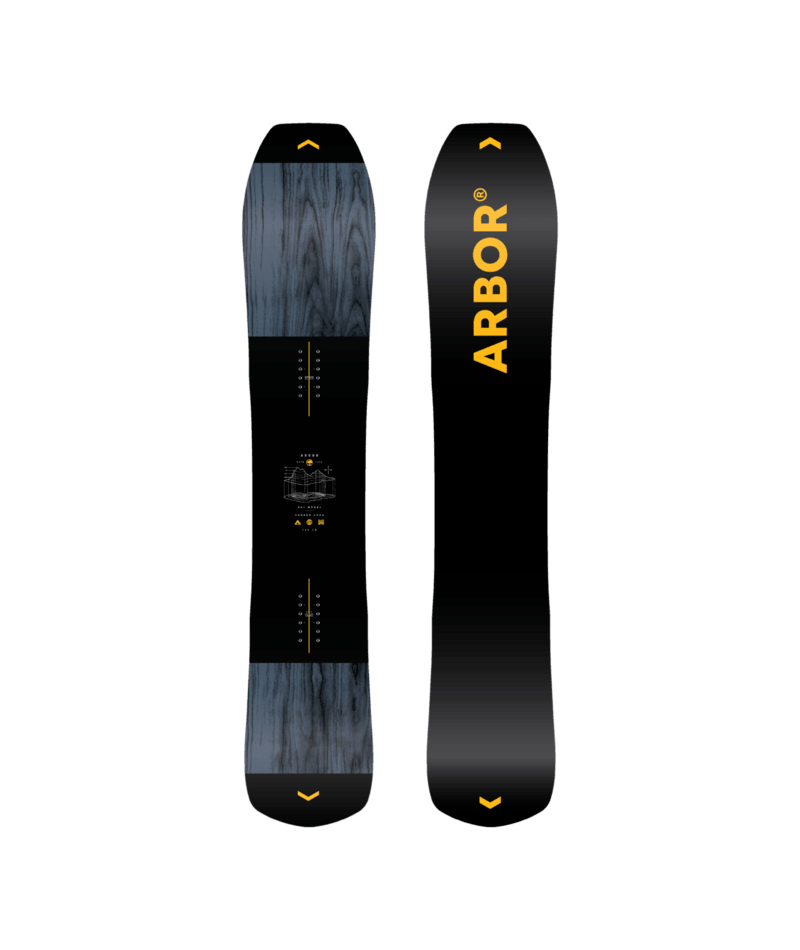 Arbor Coda snowboard for snowboarding, featuring a sleek design and durable construction, ideal for all-mountain snow adventures.