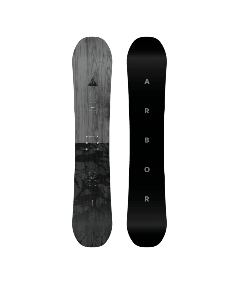 Arbor Formula snowboard 2027 with detailed graphic design, showcasing the snowboard's top surface and vibrant artwork.