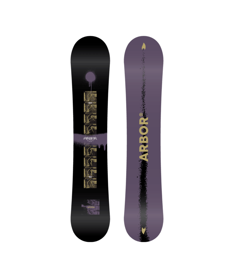 Arbor Metal Machine snowboard 2027, snowboarding gear with a sleek design, featuring the Arbor brand logo and modern graphic details.