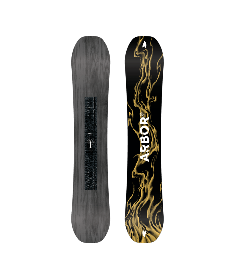 Arbor Rain Snowboard 2027, a sleek snowboarding equipment with a modern design, showcasing the Arbor brand logo and vibrant graphics.