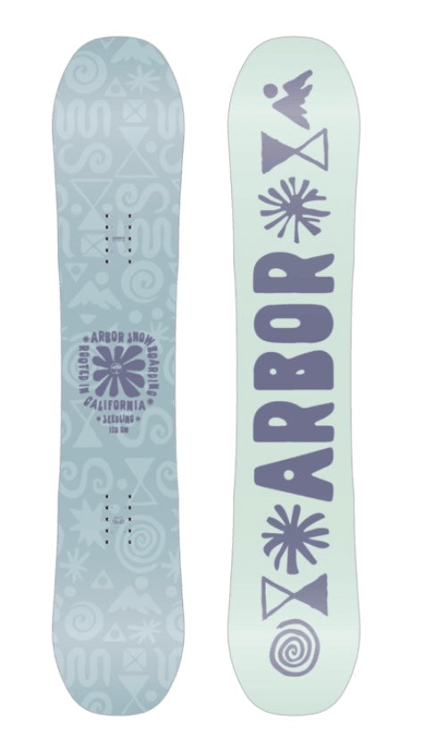 Arbor Seedling snowboard for 2027 season, featuring a sleek design and snow-ready construction, perfect for winter snowboarding.