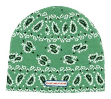 Corduroy Bandana Beanie in Green 2024
