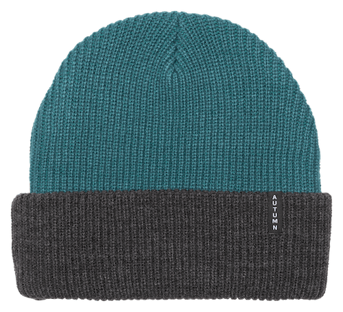 Autumn Youth Blocked Beanie In Teal - M I L O S P O R T