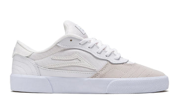 Lakai Cambridge Skate Shoe in White and Reflective Suede