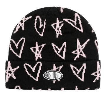 Corduroy Cupid Beanie in Black 2024