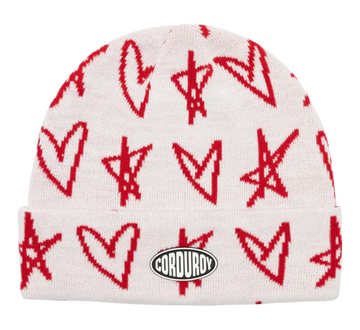 Corduroy Cupid Beanie in White 2024