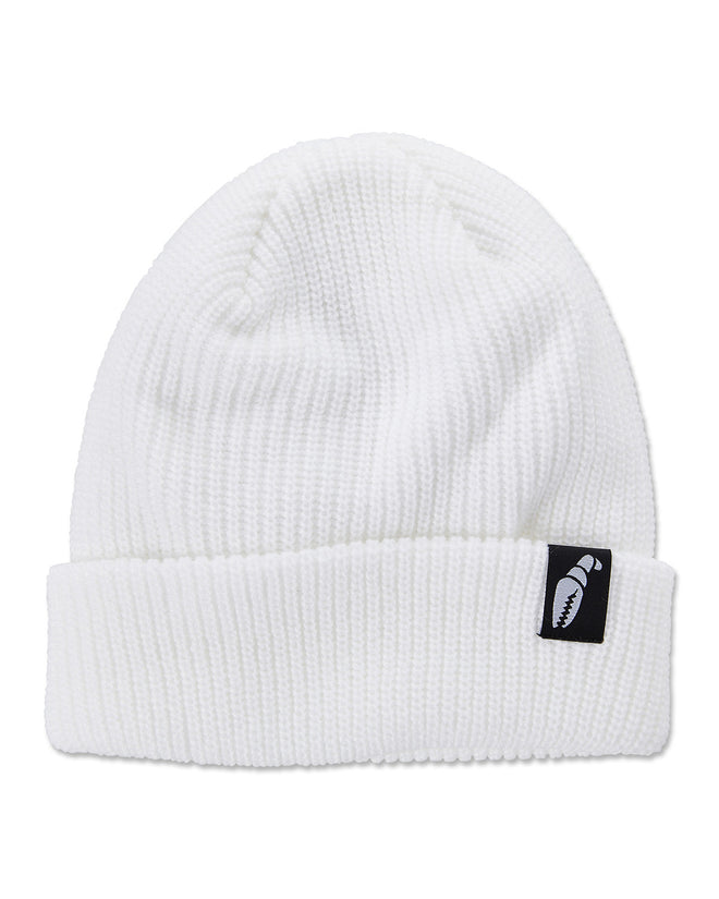Crab Grab Claw Label Beanie in White 2024