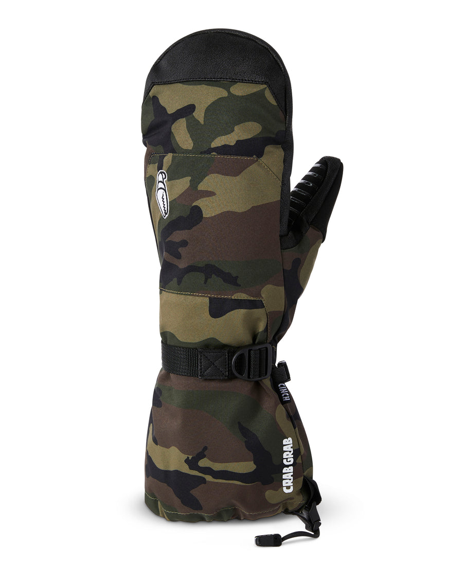 Crab Grab Cinch Mitt in Woodland Camo 2024
