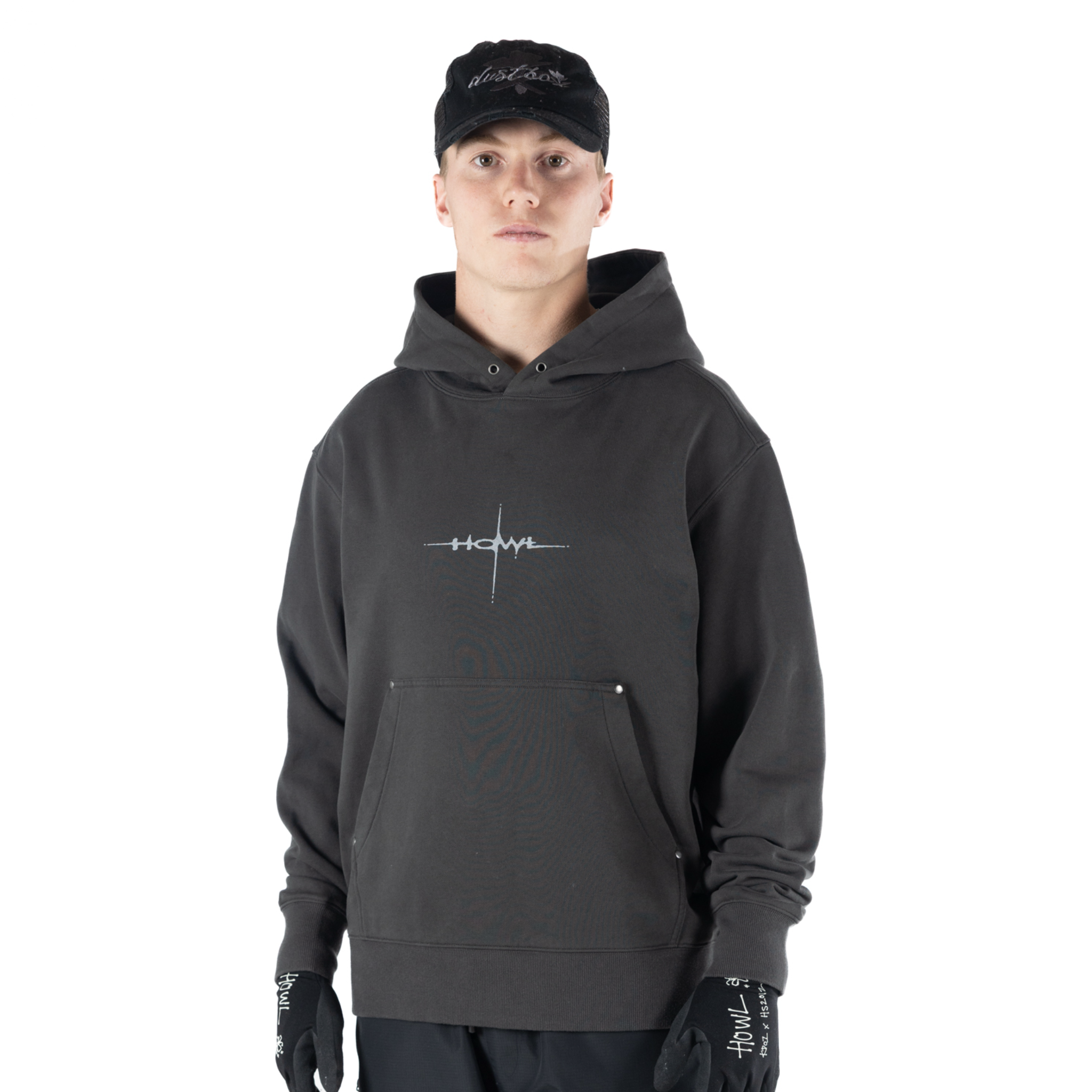 Charcoal Howl cropped hoodie for men and women, showcasing a stylish, comfortable hoodie with a modern fit and soft fabric.