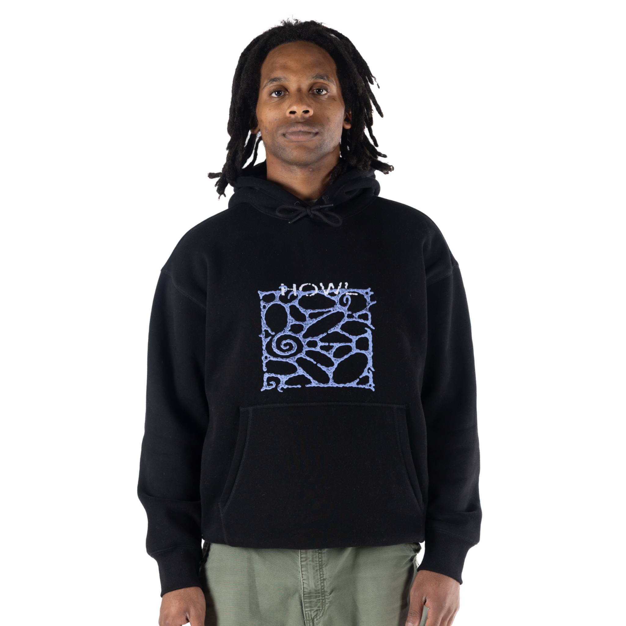 Black Howl Hugo Hoody 2027, unisex men's and women's casual hoodie with logo design, made by Howl.