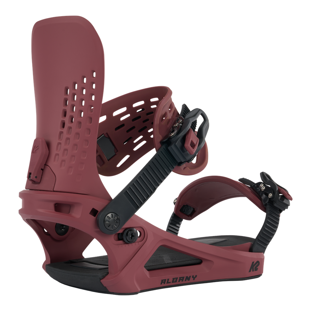 K2 Albany Womens Snowboard Bindings in Maroon 2024 - M I L O S P O R T