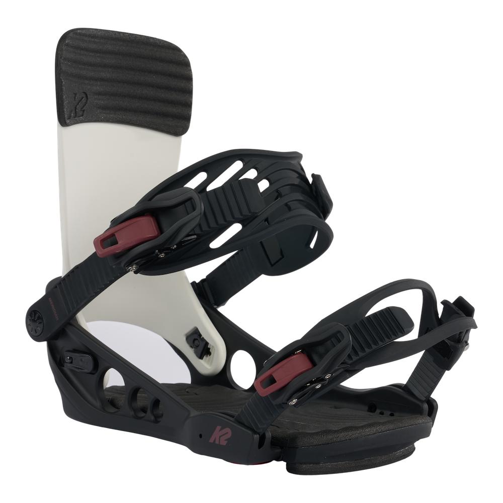 K2 Meridian Womens Snowboard Bindings in Black and White 2024 - M I L O S P O R T