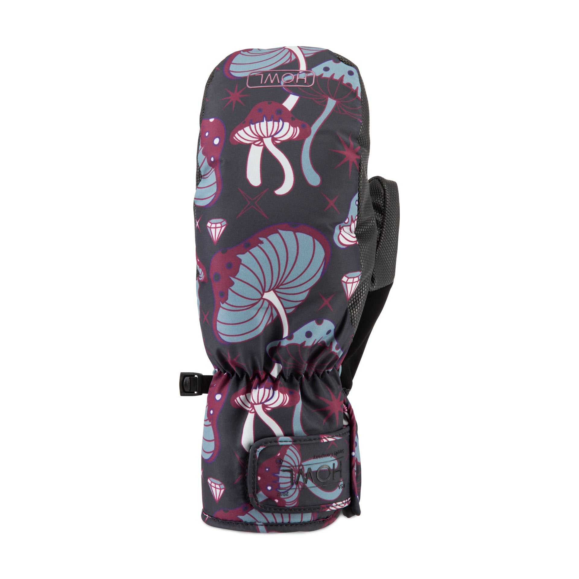 Howl Flyweight Mitt 2027 in mushroom color, unisex lightweight snowboard glove, front view showing palm and thumb details.