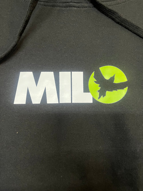 Milosport Heavyweight Block Logo Hoodie in Black and Green - M I L O S P O R T