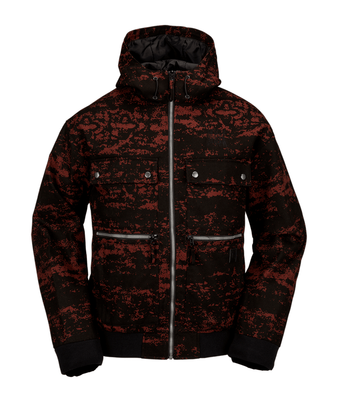 Volcom Dustbox Snow Jacket in Maroon Camo 2024