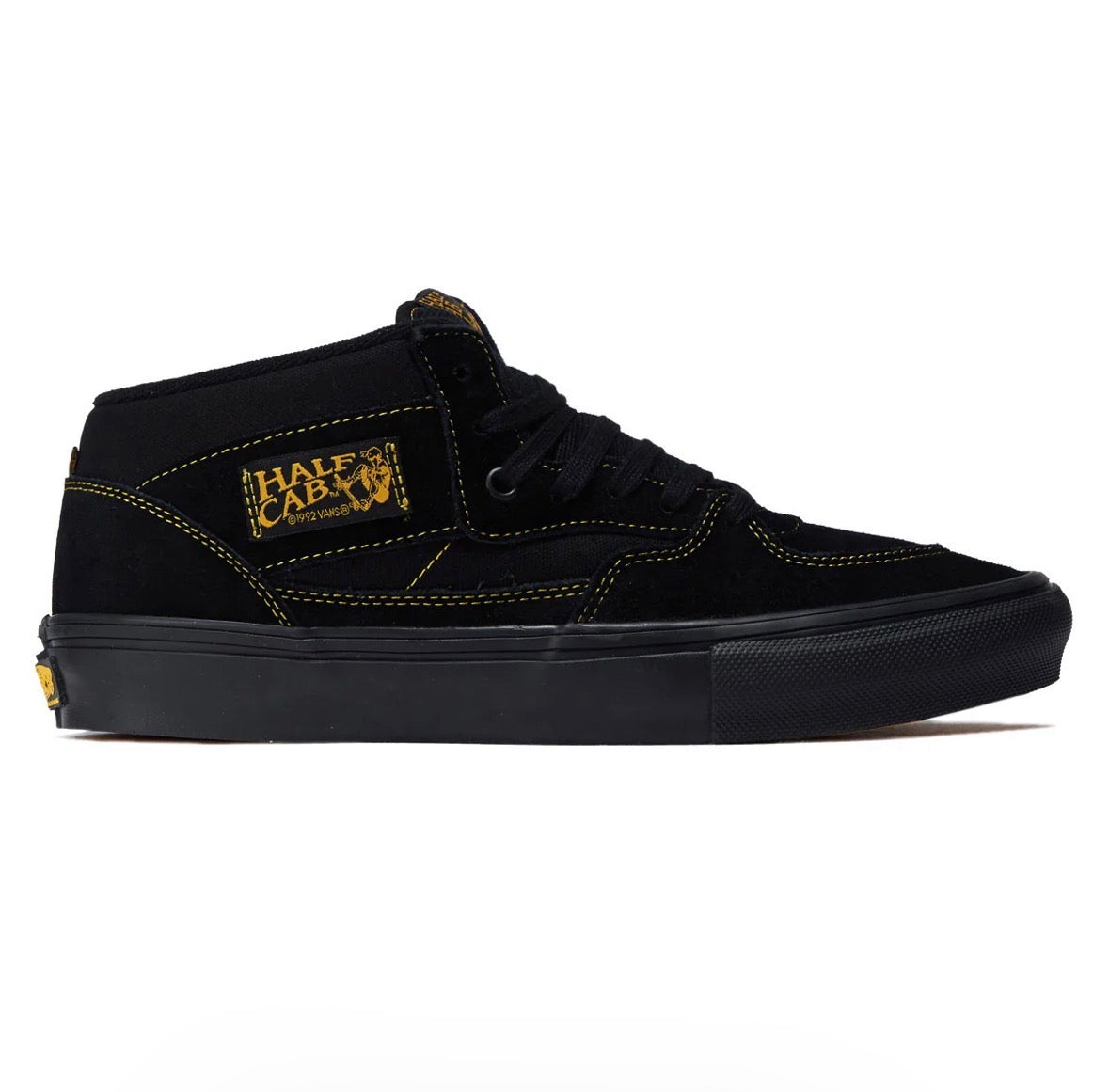 Vans Skate Half Cab Shoe in Black and Mustard