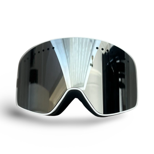 Milosport Team Magna Snow Goggle in White and Chrome with a Low Light Yellow Replacement Lens - M I L O S P O R T
