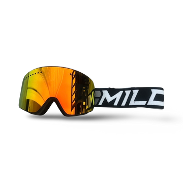 Milosport Team Magna Snow Goggle in Black and Fire Red with a Low Light Yellow Replacement Lens