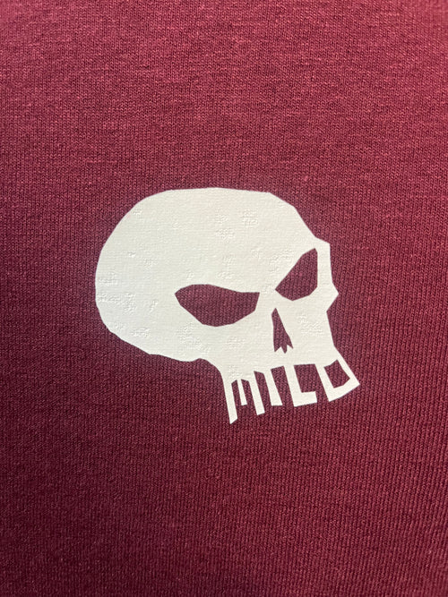 Milosport Mini Skull Tee Shirt in Maroon - M I L O S P O R T