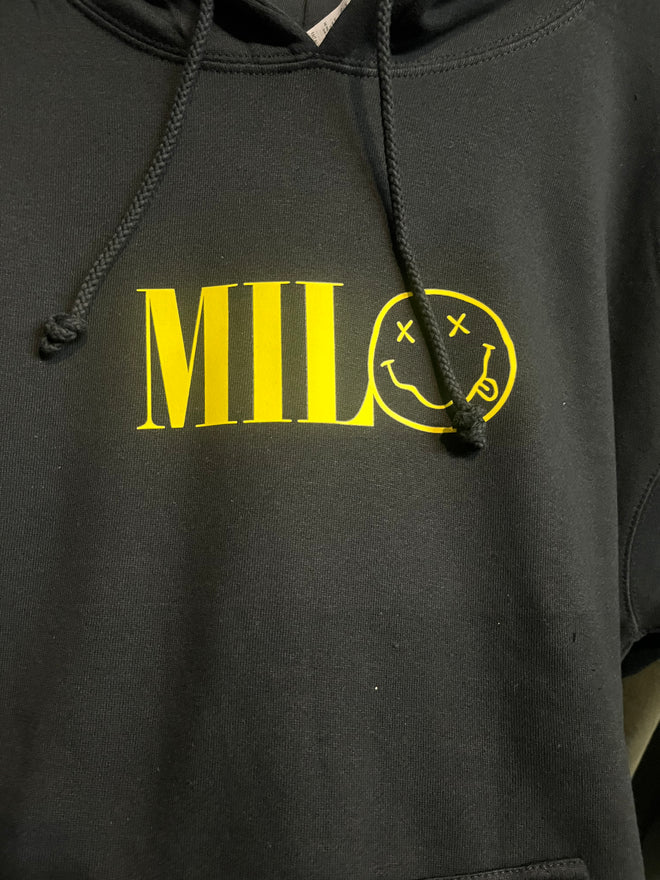 Milo Smiley Hooded Sweatshirt in Black - M I L O S P O R T