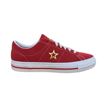 Converse Cons One Star Pro Ox Shoe in Varsity Red White and Gold