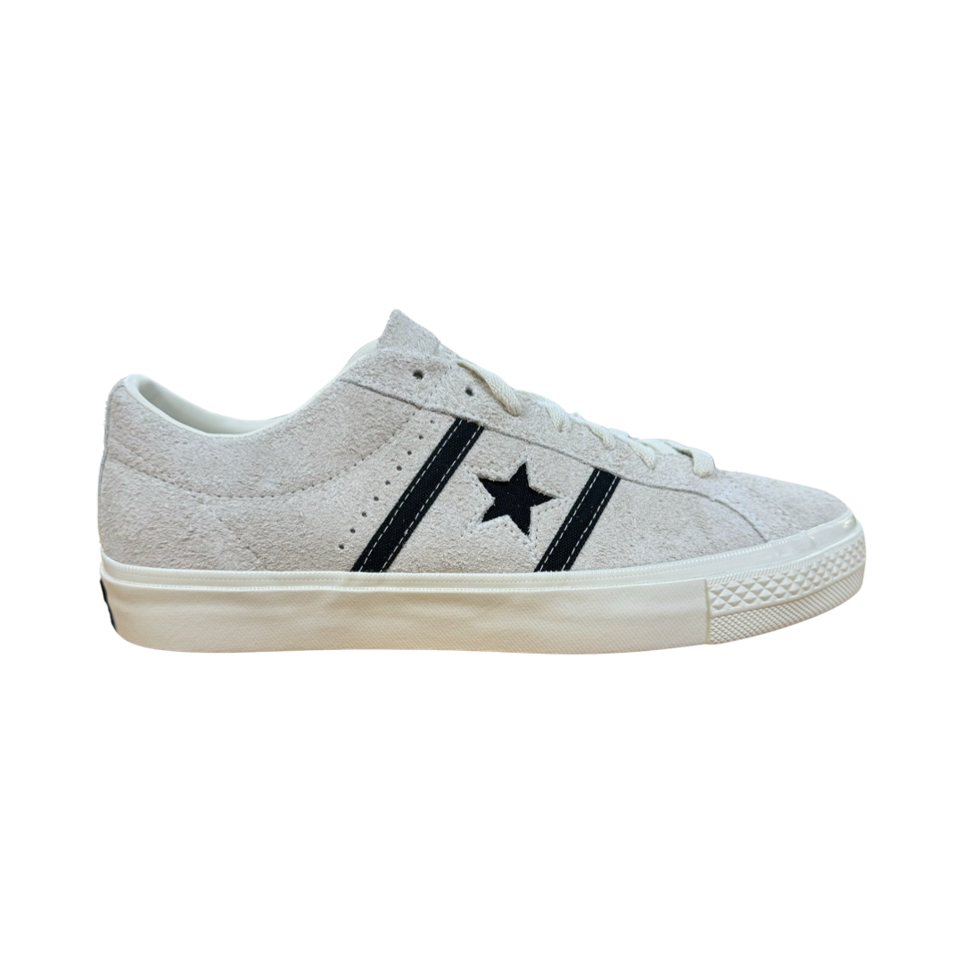 Converse One Star Academy Pro Ox Skate Shoe in Egret White and Black - M I L O S P O R T