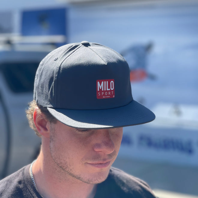 Milo Stack Logo Flat Brim Snapback Hat