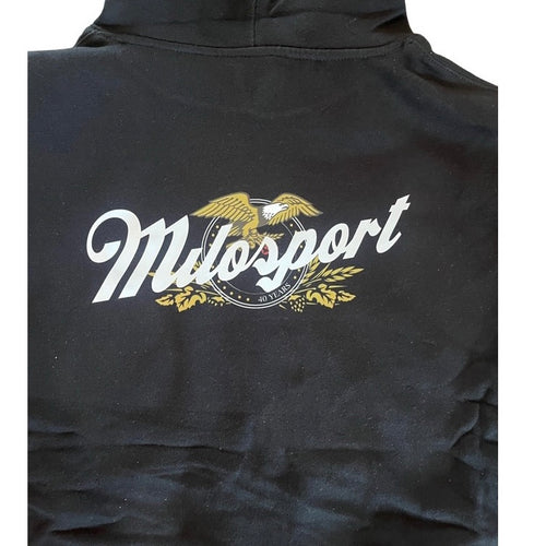 Milosport 40 Years Strong Heavyweight Hoodie in Black - M I L O S P O R T