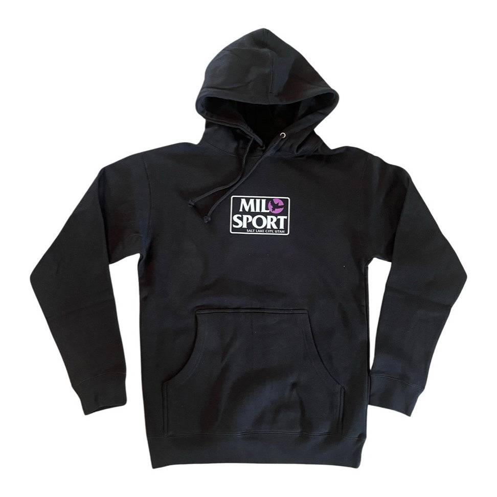 Milosport AH Hooded Sweatshirt in Black and Purple - M I L O S P O R T