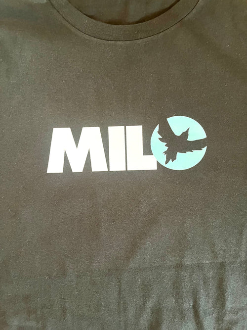 Milosport Bird Logo Long Sleeve T Shirt in Black and Blue - M I L O S P O R T