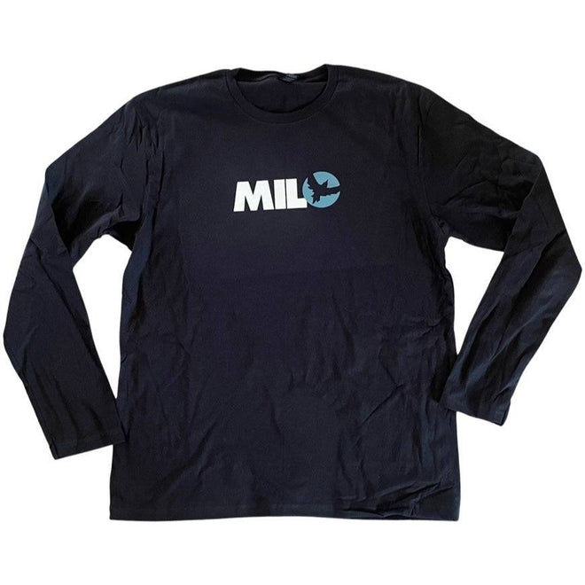 Milosport Bird Logo Long Sleeve T Shirt in Black and Blue - M I L O S P O R T