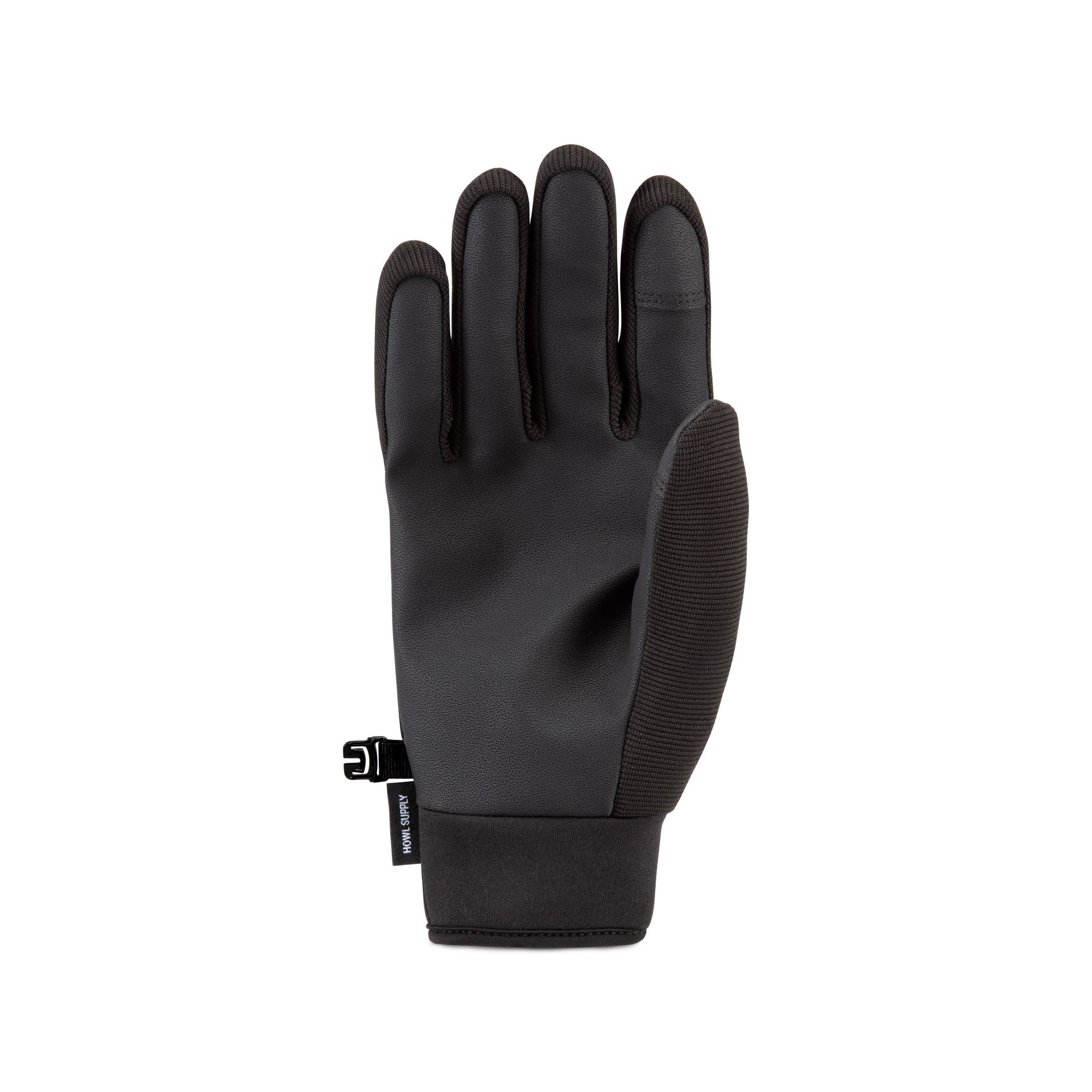 Black Howl Jeepster Glove for men and women, showing the right back side with textured fabric and stylish design.