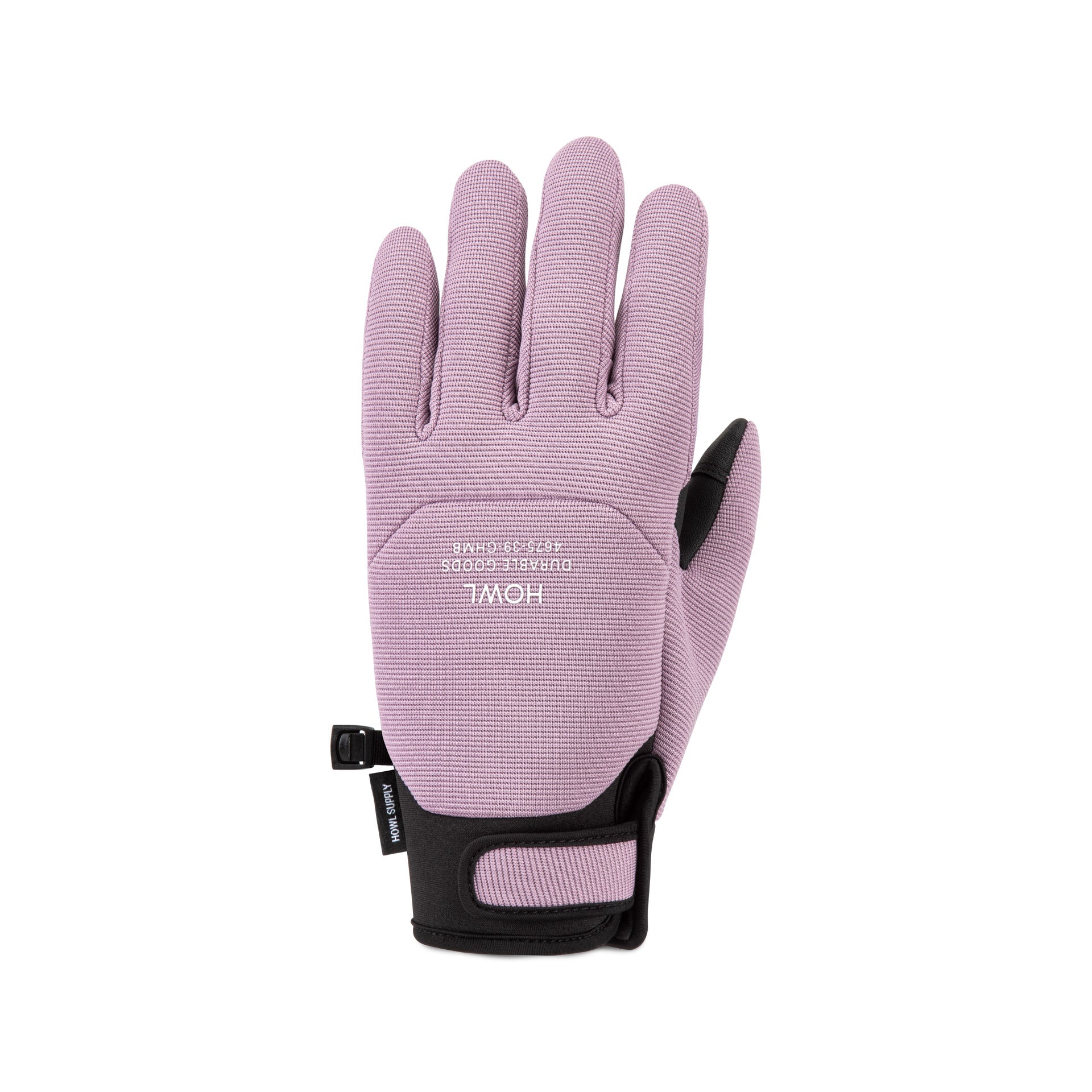 Lavender Howl Jeepster Glove for men and women, showing the left front view with detailed stitching and soft fabric.