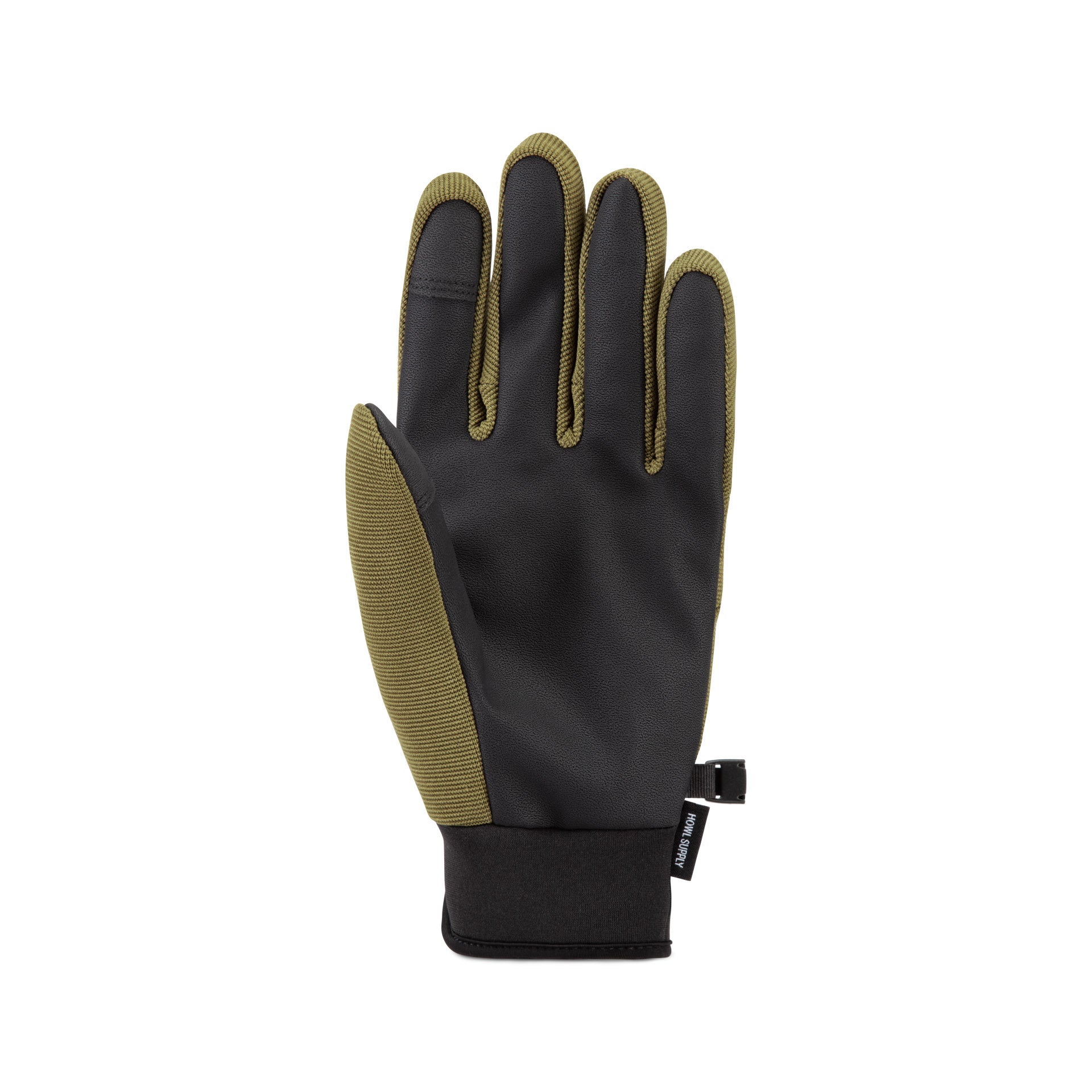 Howl Jeepster Glove in sage color, men's and women's size, showing the back view of the left glove.