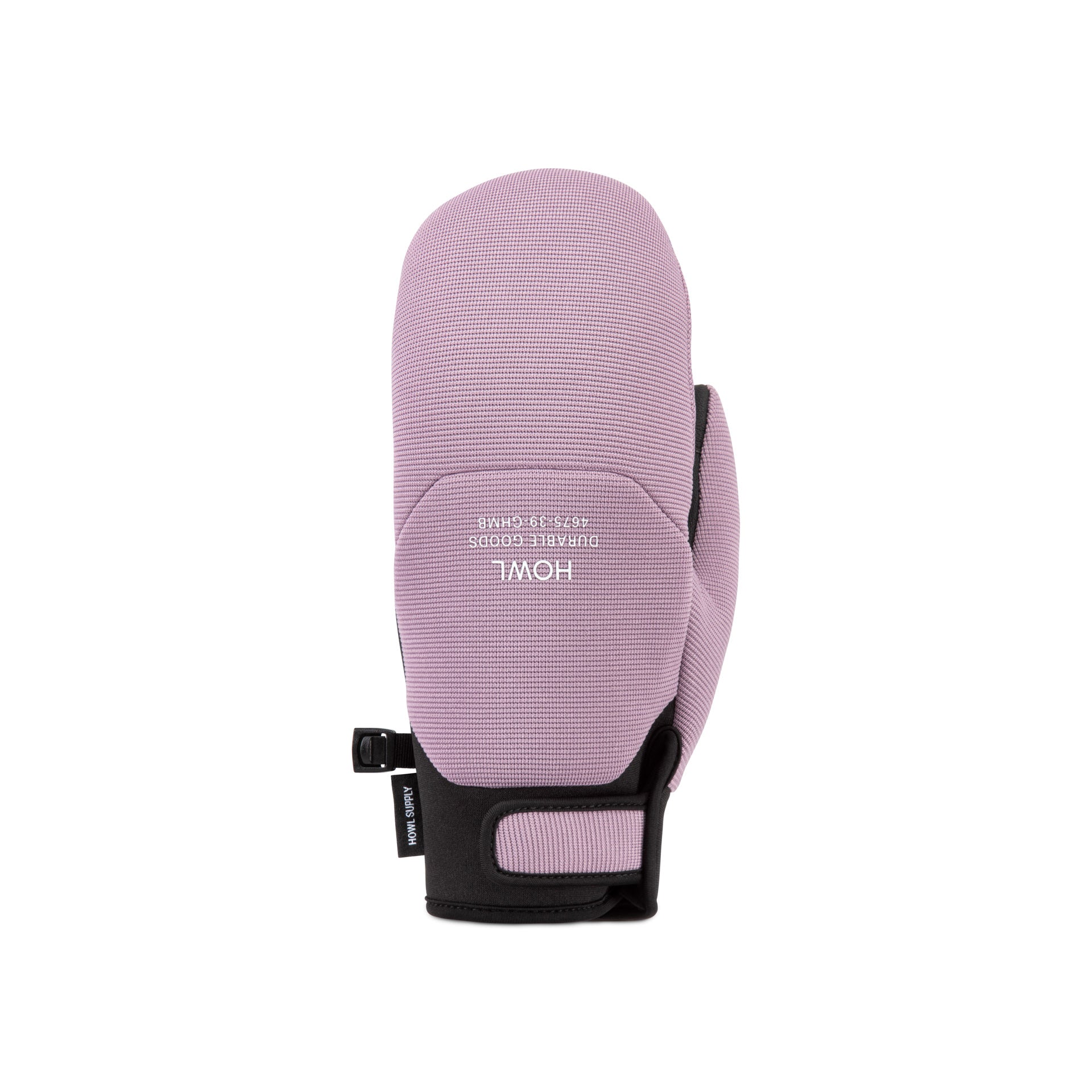 Howl Jeepster Mitt 2027 in lavender, unisex men's and women's winter glove, showing the front view with textured fabric.