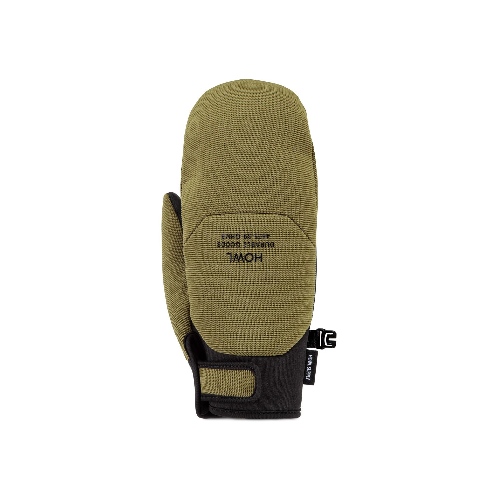 Howl Jeepster Mitt 2027 in sage, men's and women's outdoor winter glove, right front view showing warm, insulated design