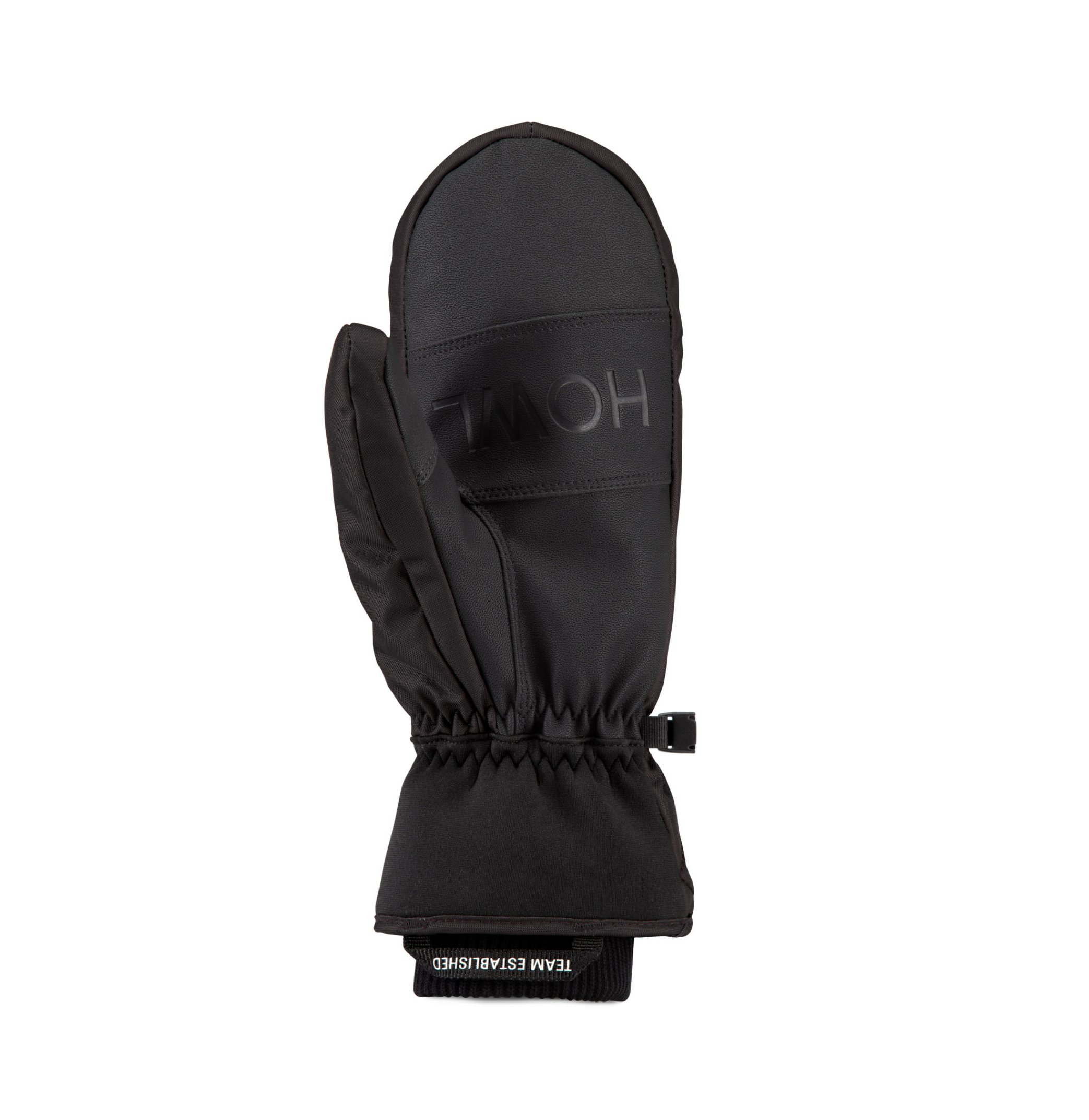 Black Howl quilted mitt for men and women, showcasing a padded, cozy winter glove with the Howl brand logo.