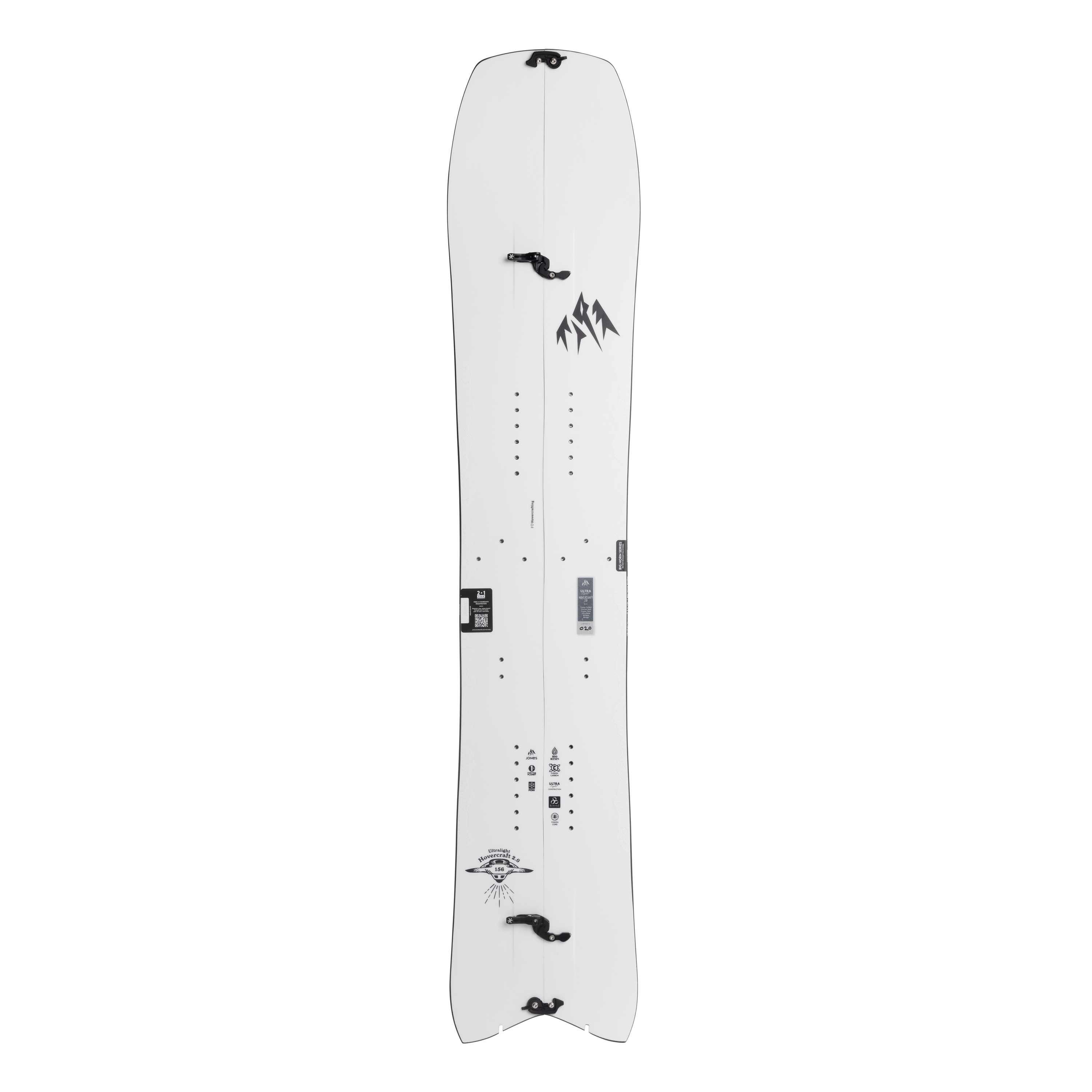 Jones Ultralight Hovercraft splitboard for snow, featuring a sleek design ideal for backcountry snowboarding.