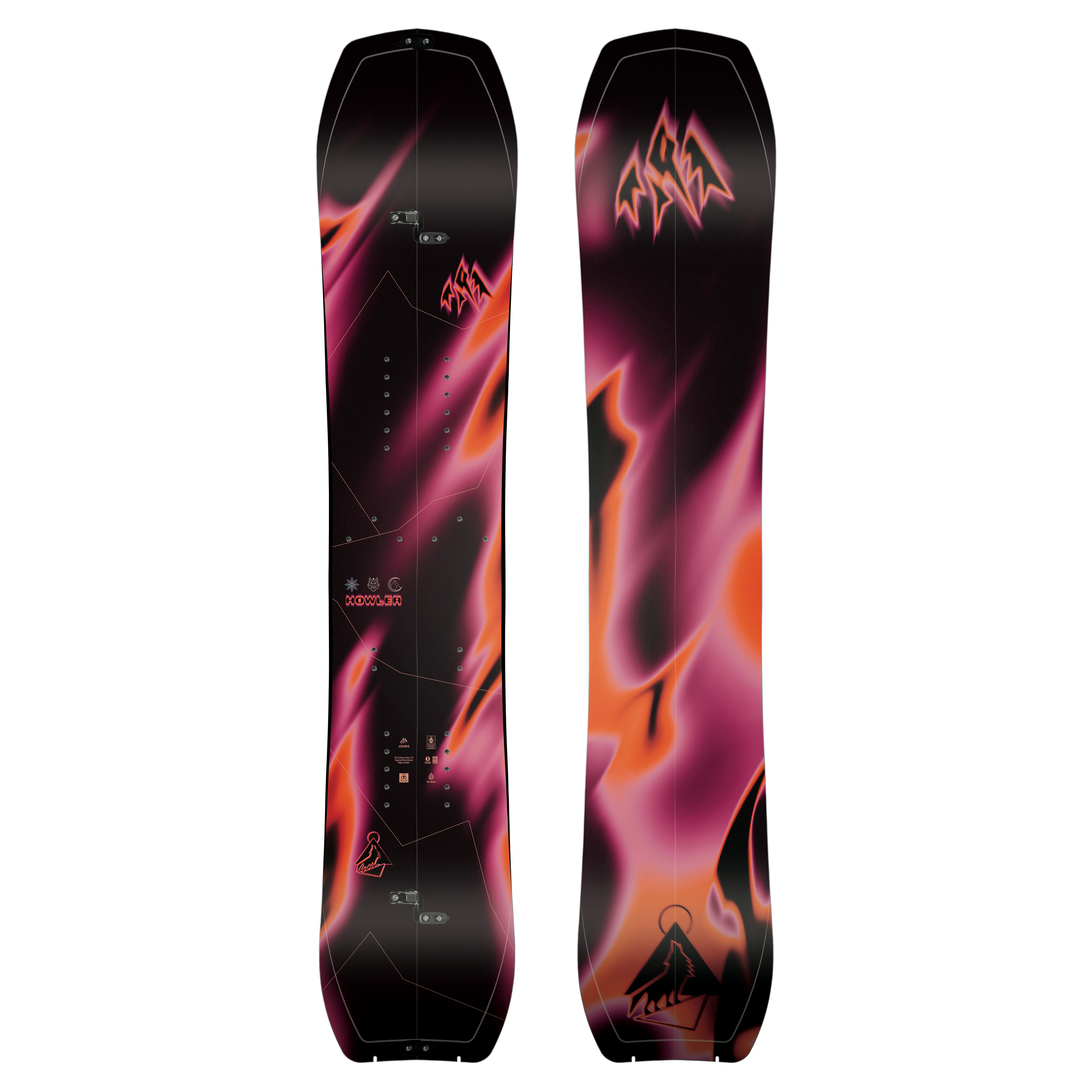 Jones Women's Howler Splitboard 2027 snowboard with splitboard design and bindings, suitable for versatile backcountry snow riding.