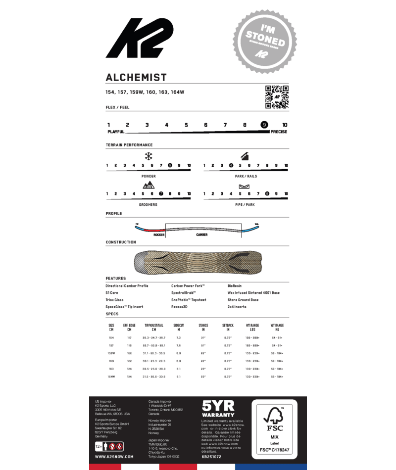 K2 Alchemist Snowboard 2026 - M I L O S P O R T