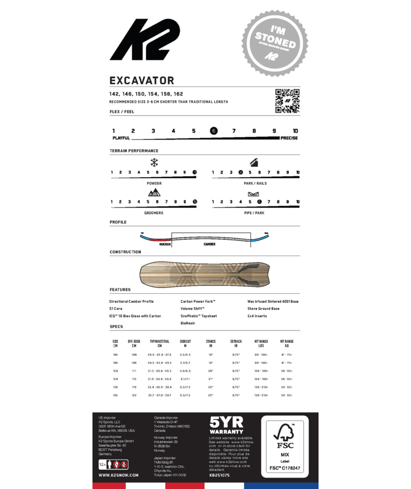 K2 Excavator Snowboard 2026 - M I L O S P O R T
