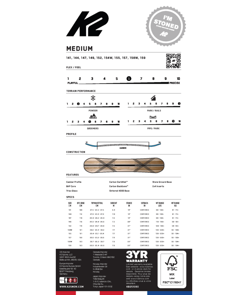 K2 Medium Snowboard 2026 - M I L O S P O R T