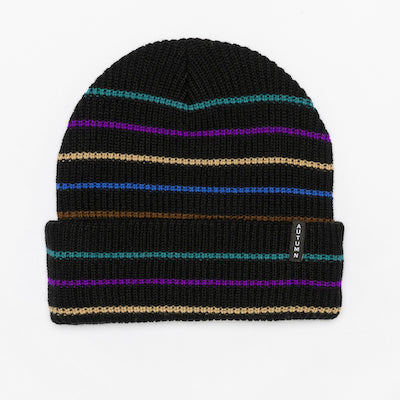 Autumn Multi Stripe Beanie in Black 2024