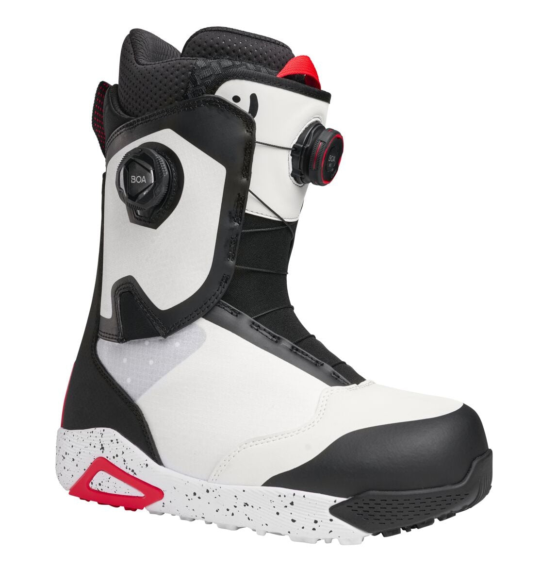 Nidecker Rift men's snowboard boots in black and white, showcasing the low-resolution image of the 2027 snowboarding footwear.