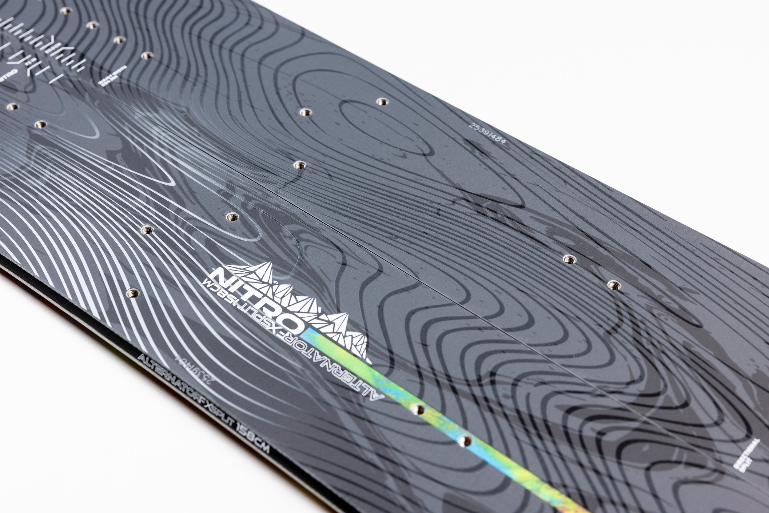 Nitro Alternator FX split snowboard 2027 displayed on snow, showcasing its split design and durable construction for winter snowboarding.