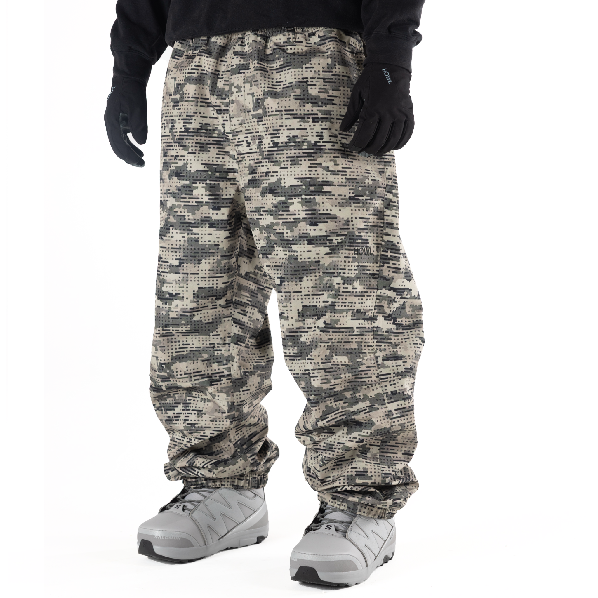 Howl Nowhere Pant in camouflage, unisex men's and women's casual pants with a relaxed fit and stylish camo pattern.